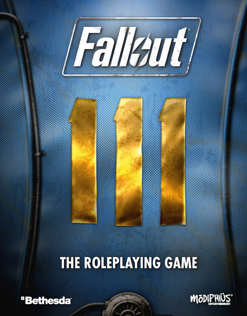 The front cover of Modiphius Entertainment's Fallout The Roleplaying Game.
